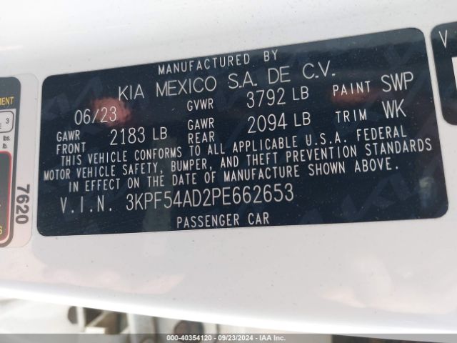 Photo 8 VIN: 3KPF54AD2PE662653 - KIA FORTE 