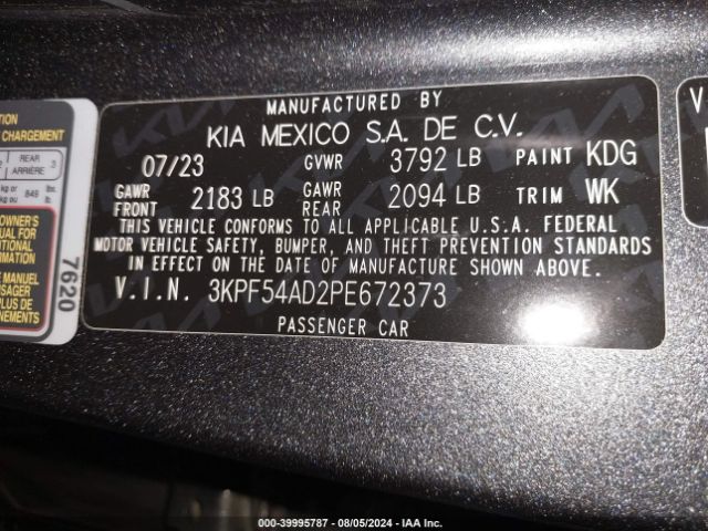 Photo 8 VIN: 3KPF54AD2PE672373 - KIA FORTE 