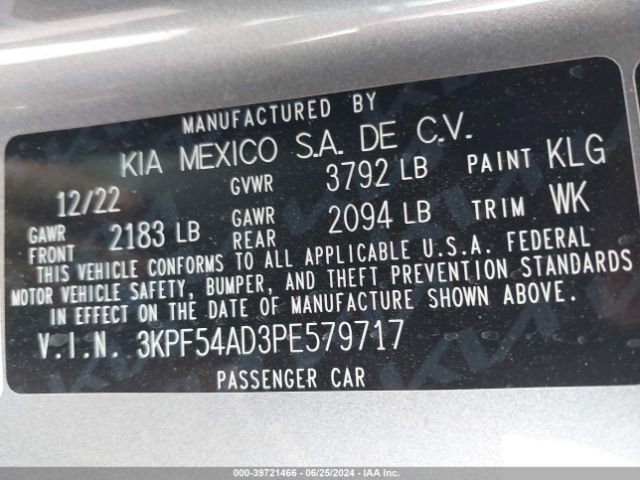 Photo 8 VIN: 3KPF54AD3PE579717 - KIA FORTE 