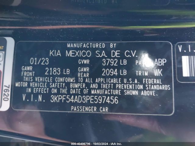 Photo 8 VIN: 3KPF54AD3PE597456 - KIA FORTE 