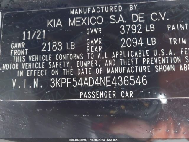 Photo 8 VIN: 3KPF54AD4NE436546 - KIA FORTE 