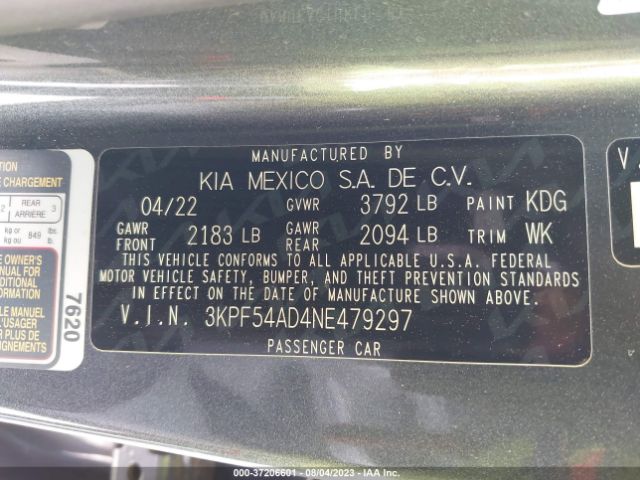 Photo 8 VIN: 3KPF54AD4NE479297 - KIA FORTE 