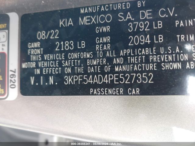 Photo 8 VIN: 3KPF54AD4PE527352 - KIA FORTE 