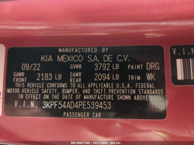 Photo 8 VIN: 3KPF54AD4PE539453 - KIA FORTE 