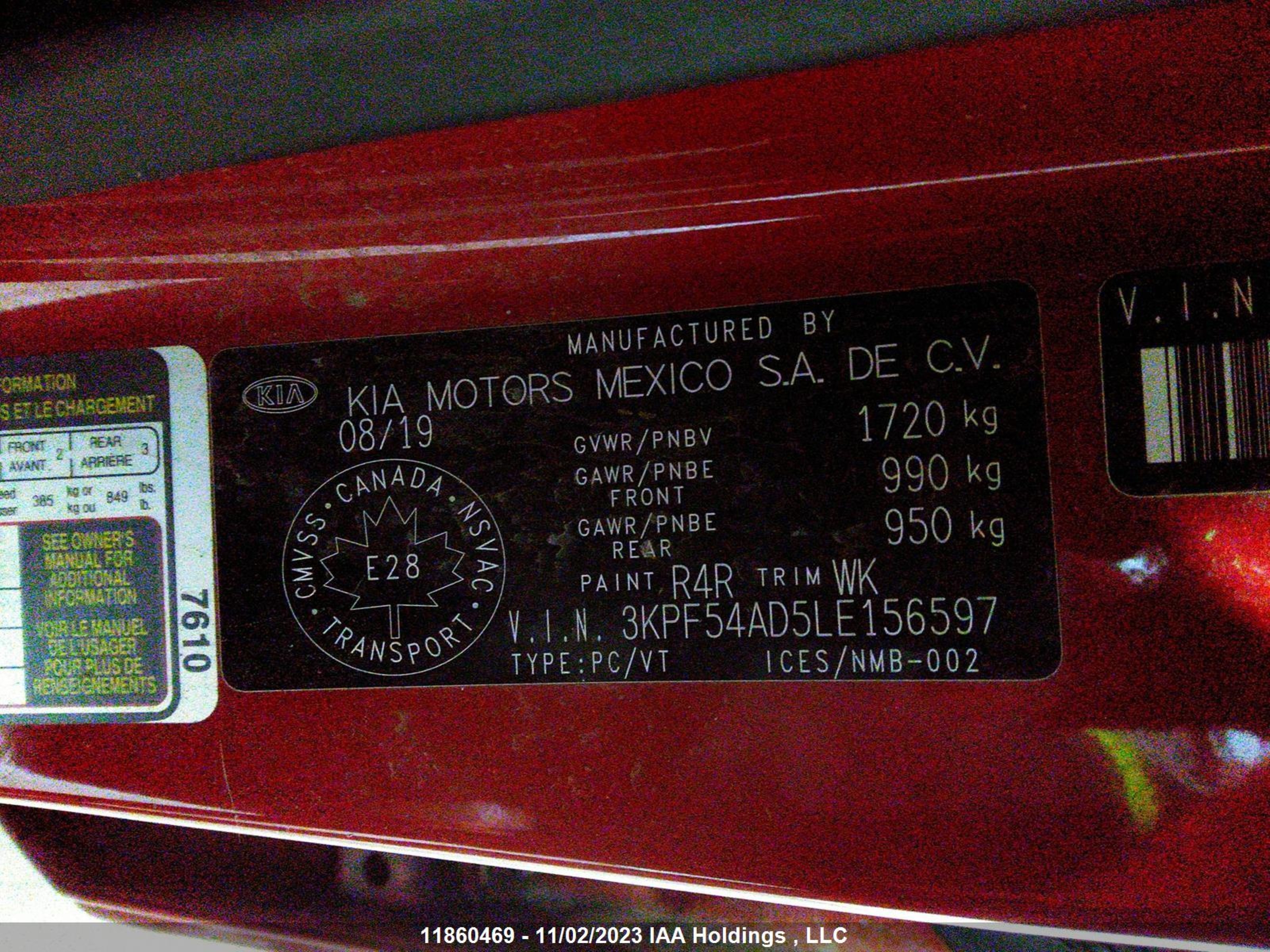 Photo 8 VIN: 3KPF54AD5LE156597 - KIA FORTE 