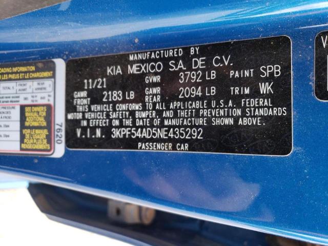 Photo 12 VIN: 3KPF54AD5NE435292 - KIA FORTE GT L 