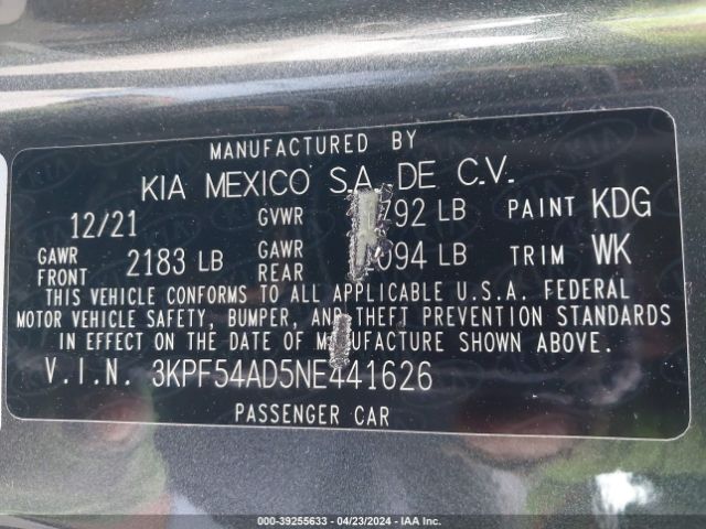 Photo 8 VIN: 3KPF54AD5NE441626 - KIA FORTE 