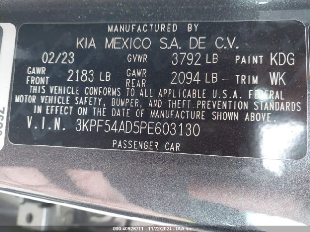 Photo 8 VIN: 3KPF54AD5PE603130 - KIA FORTE 