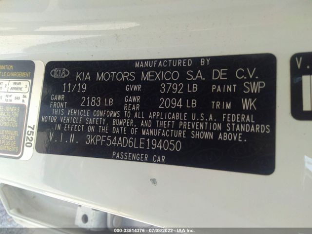 Photo 8 VIN: 3KPF54AD6LE194050 - KIA FORTE 