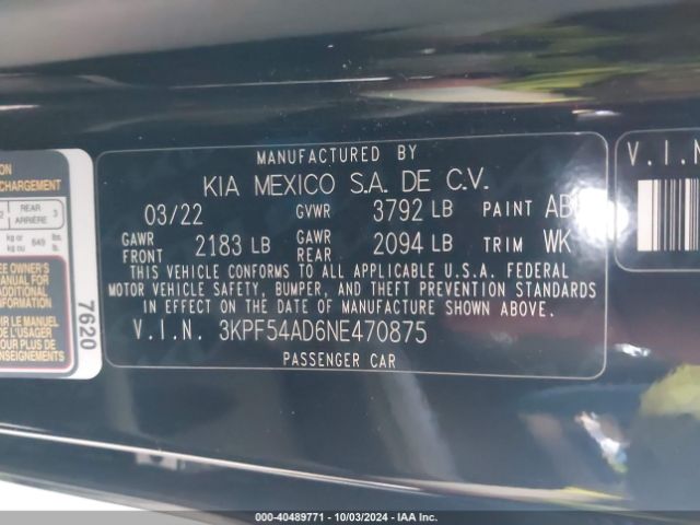 Photo 8 VIN: 3KPF54AD6NE470875 - KIA FORTE 