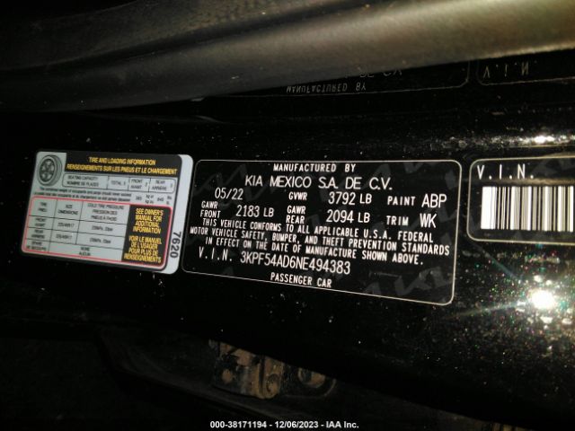 Photo 8 VIN: 3KPF54AD6NE494383 - KIA FORTE 