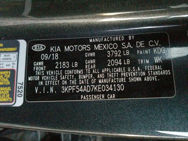 Photo 9 VIN: 3KPF54AD7KE034130 - KIA FORTE EX 