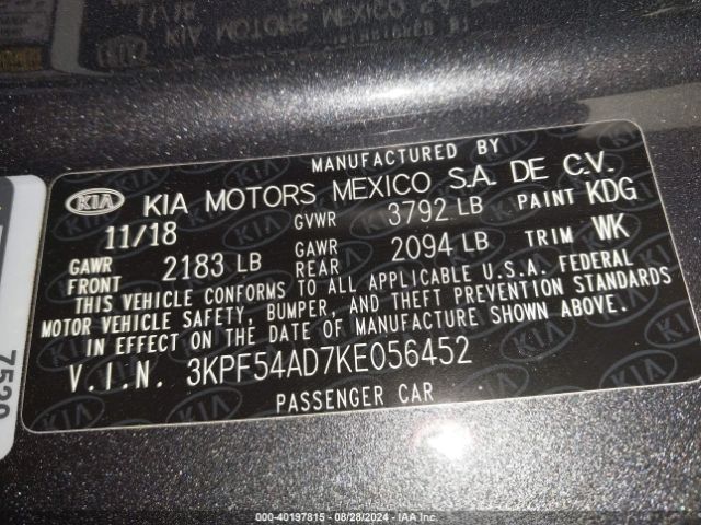 Photo 8 VIN: 3KPF54AD7KE056452 - KIA FORTE 