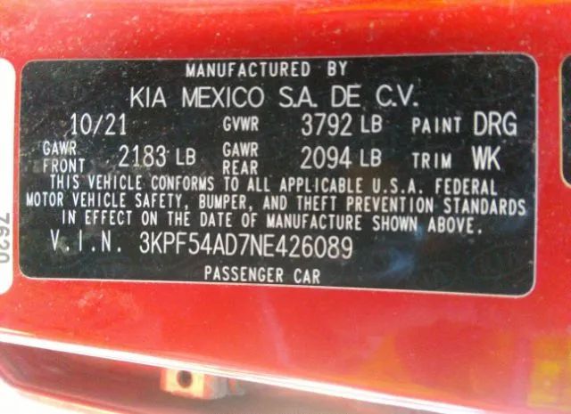 Photo 8 VIN: 3KPF54AD7NE426089 - KIA FORTE 