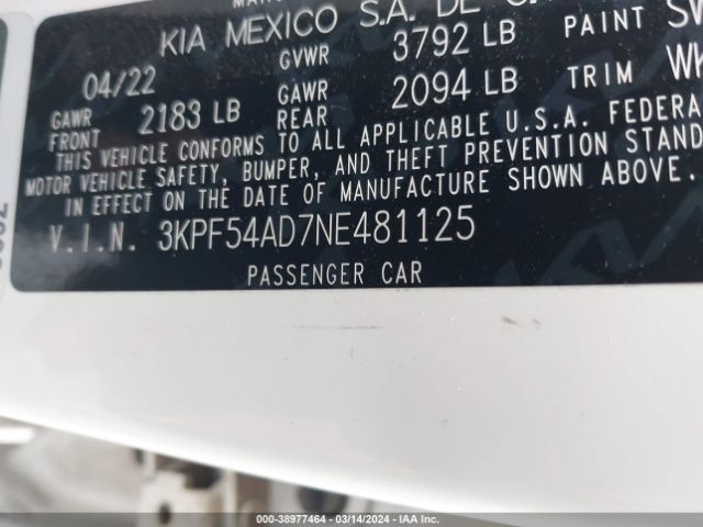 Photo 8 VIN: 3KPF54AD7NE481125 - KIA FORTE 