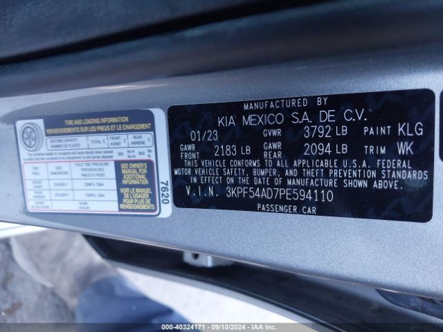 Photo 8 VIN: 3KPF54AD7PE594110 - KIA FORTE 