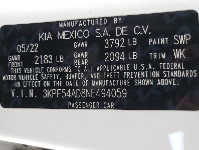 Photo 12 VIN: 3KPF54AD8NE494059 - KIA FORTE 