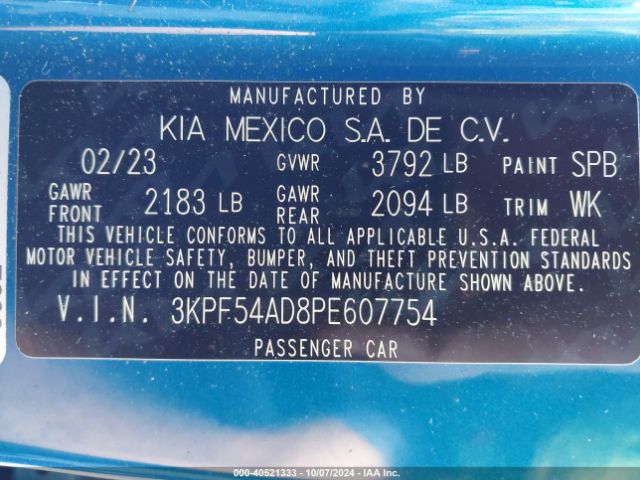 Photo 8 VIN: 3KPF54AD8PE607754 - KIA FORTE 