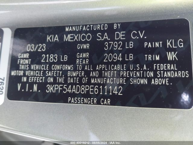 Photo 8 VIN: 3KPF54AD8PE611142 - KIA FORTE 