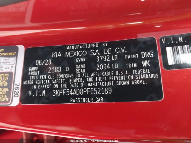 Photo 8 VIN: 3KPF54AD8PE652189 - KIA FORTE 