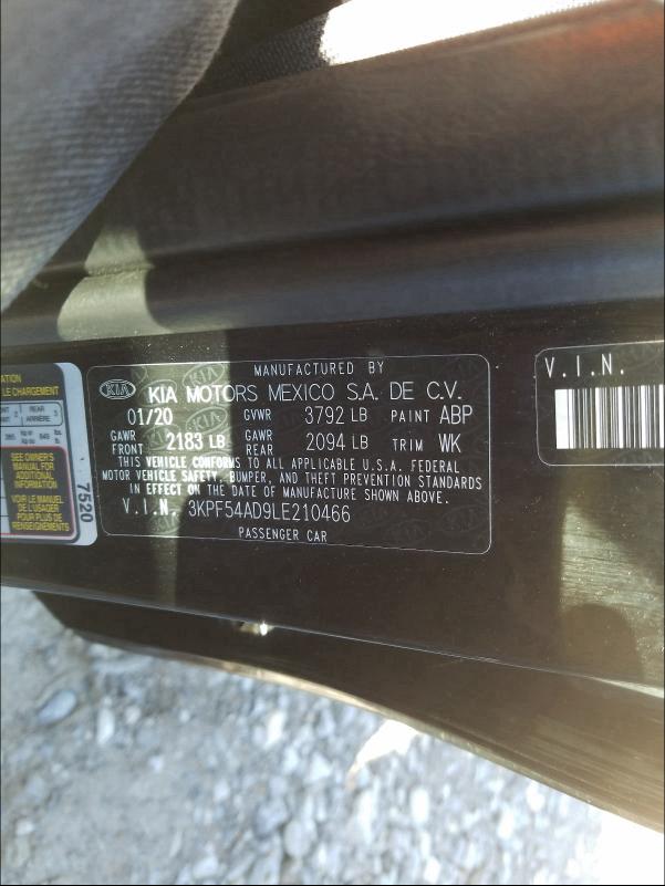 Photo 9 VIN: 3KPF54AD9LE210466 - KIA FORTE EX 