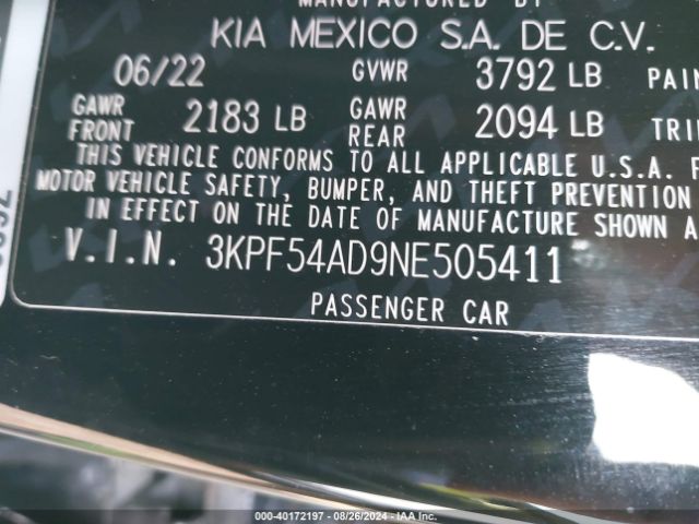 Photo 8 VIN: 3KPF54AD9NE505411 - KIA FORTE 