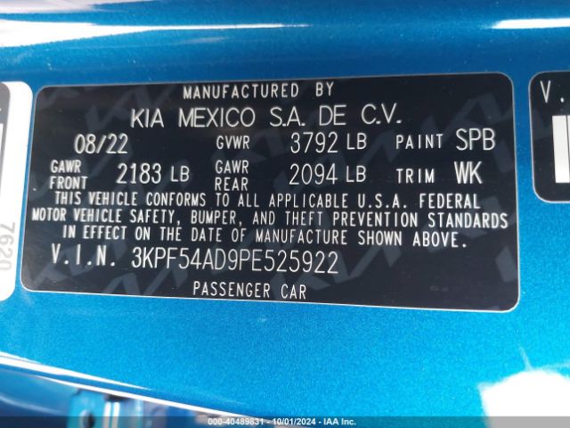 Photo 8 VIN: 3KPF54AD9PE525922 - KIA FORTE 