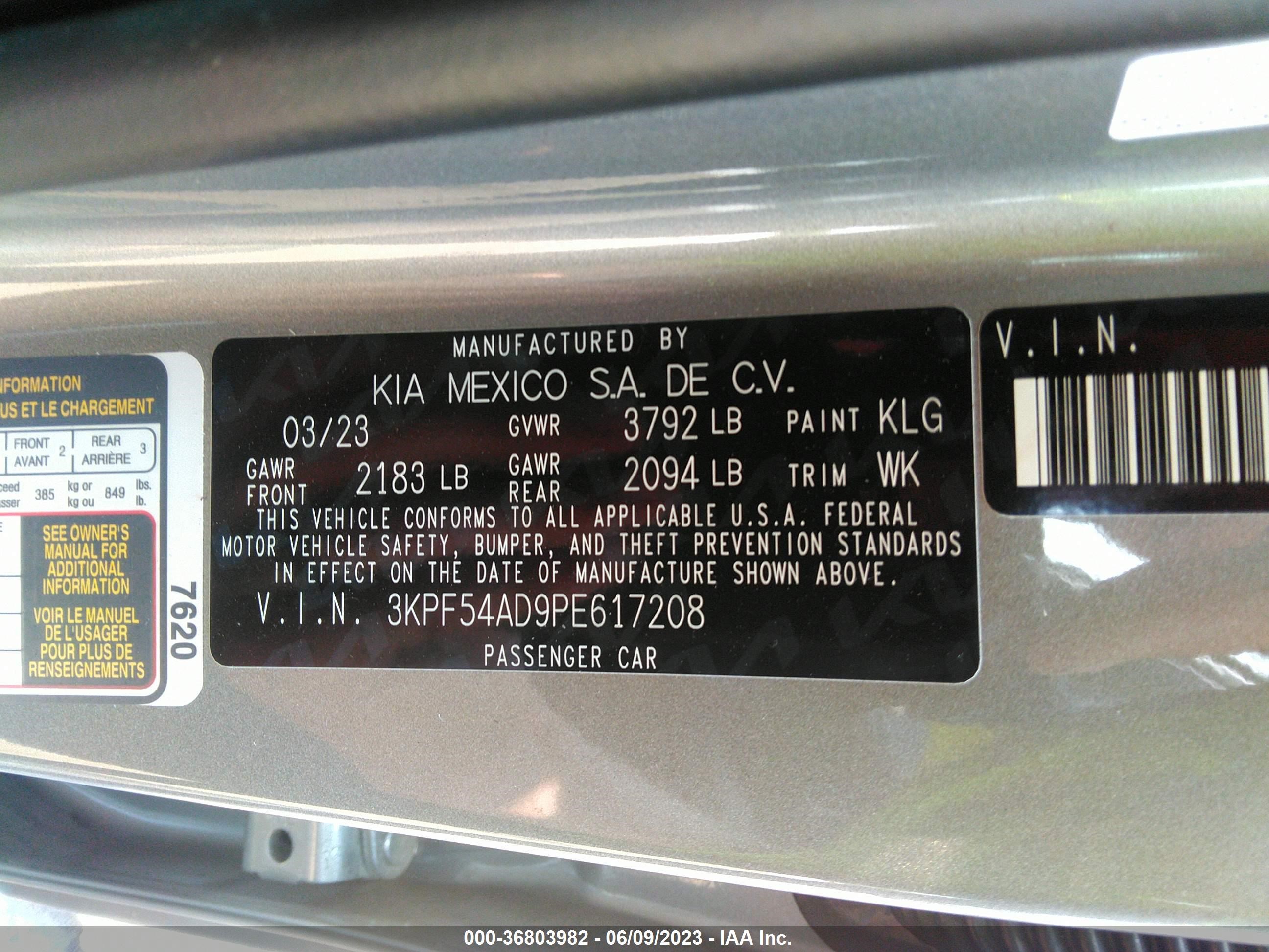 Photo 8 VIN: 3KPF54AD9PE617208 - KIA FORTE 