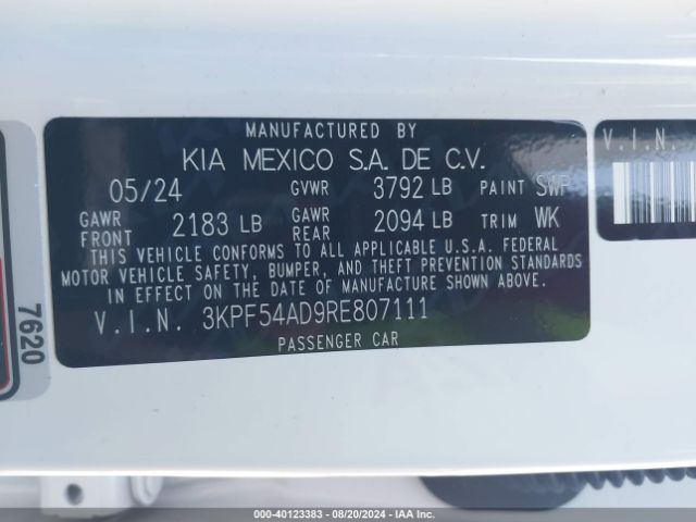 Photo 8 VIN: 3KPF54AD9RE807111 - KIA FORTE 