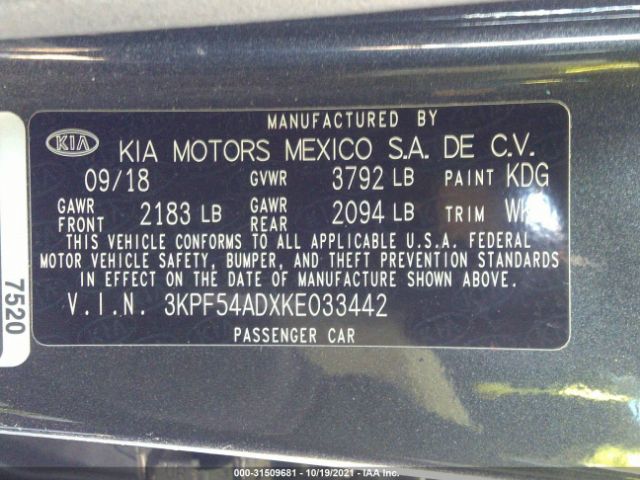 Photo 8 VIN: 3KPF54ADXKE033442 - KIA FORTE 