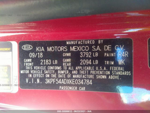 Photo 8 VIN: 3KPF54ADXKE034784 - KIA FORTE 