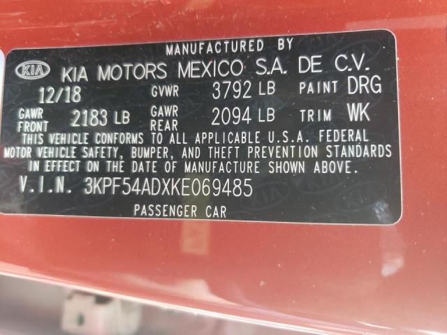 Photo 9 VIN: 3KPF54ADXKE069485 - KIA FORTE EX 