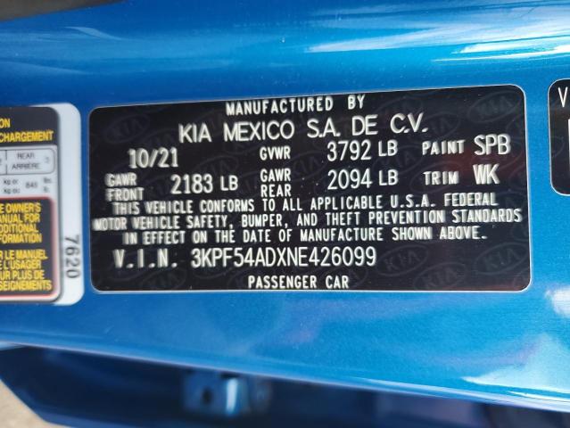 Photo 12 VIN: 3KPF54ADXNE426099 - KIA FORTE GT L 