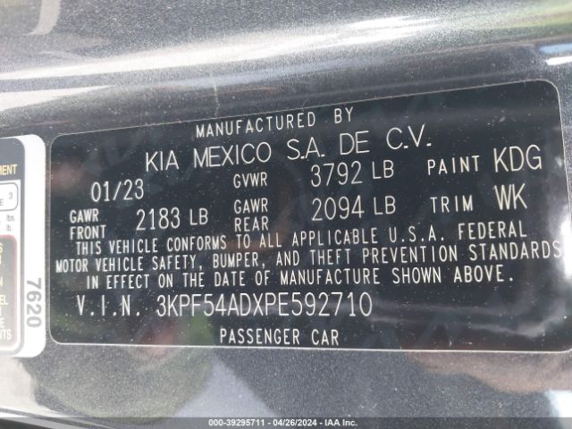 Photo 8 VIN: 3KPF54ADXPE592710 - KIA FORTE 