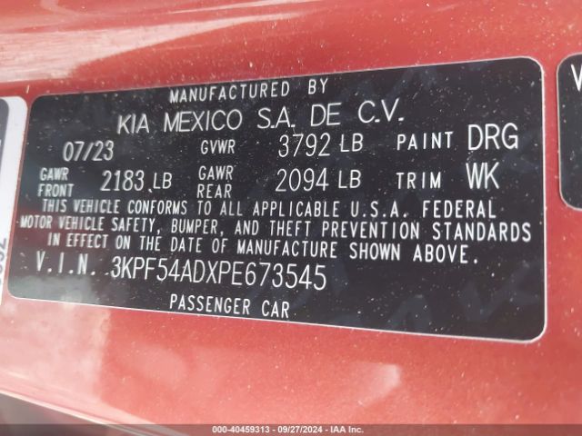 Photo 8 VIN: 3KPF54ADXPE673545 - KIA FORTE 