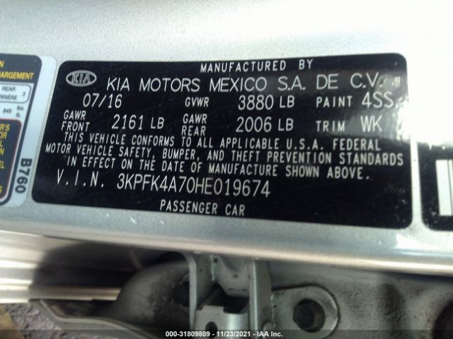 Photo 8 VIN: 3KPFK4A70HE019674 - KIA FORTE 