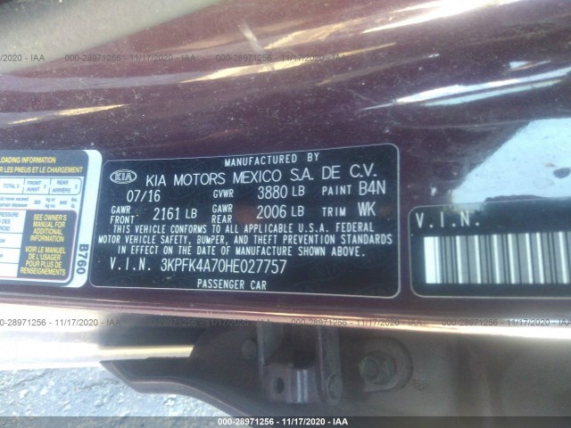 Photo 8 VIN: 3KPFK4A70HE027757 - KIA FORTE 