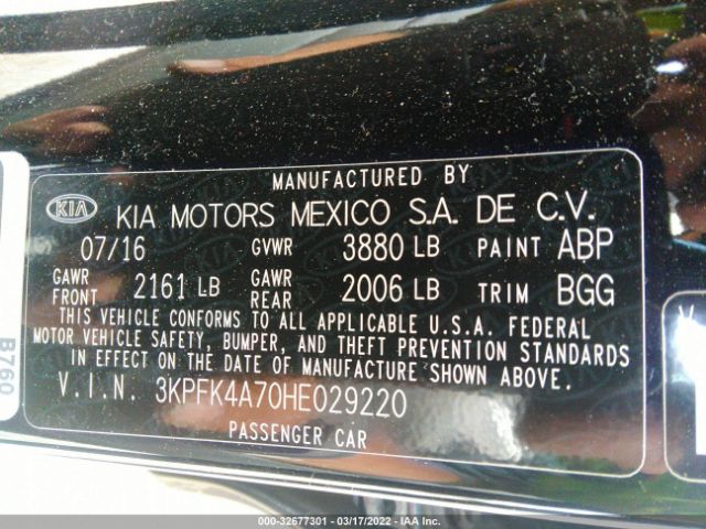 Photo 8 VIN: 3KPFK4A70HE029220 - KIA FORTE 