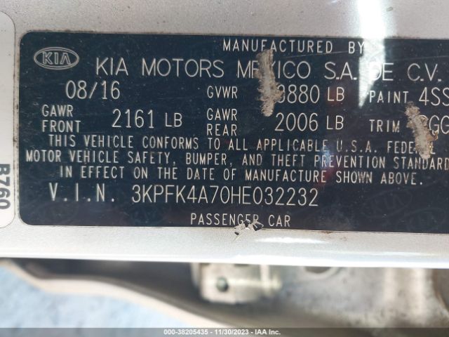 Photo 8 VIN: 3KPFK4A70HE032232 - KIA FORTE 