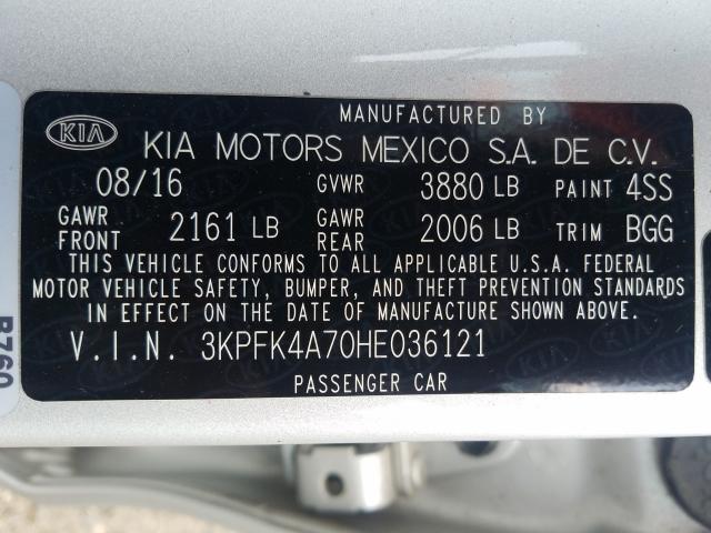 Photo 9 VIN: 3KPFK4A70HE036121 - KIA FORTE LX 