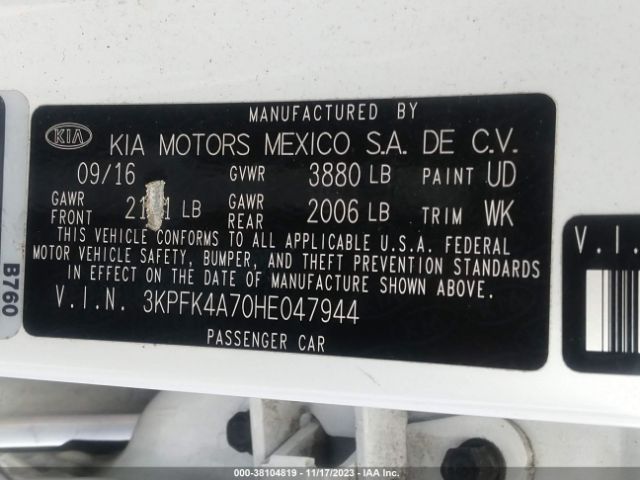 Photo 8 VIN: 3KPFK4A70HE047944 - KIA FORTE 