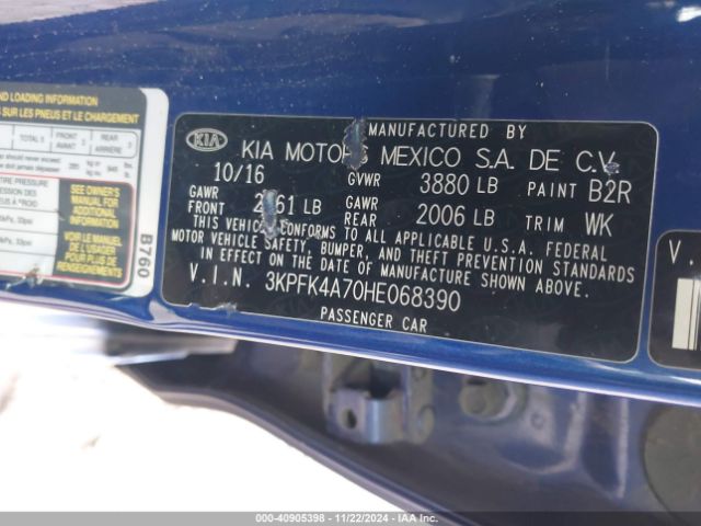 Photo 8 VIN: 3KPFK4A70HE068390 - KIA FORTE 