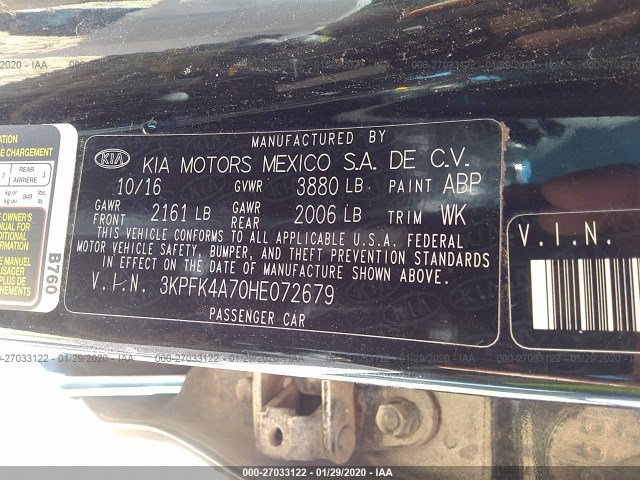 Photo 8 VIN: 3KPFK4A70HE072679 - KIA FORTE 