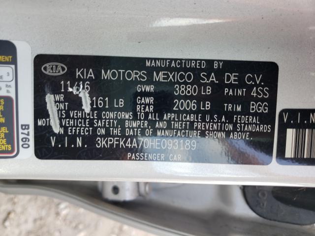 Photo 9 VIN: 3KPFK4A70HE093189 - KIA FORTE LX 