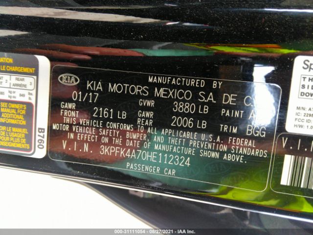 Photo 8 VIN: 3KPFK4A70HE112324 - KIA FORTE 