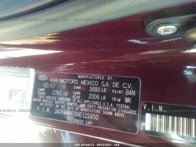 Photo 8 VIN: 3KPFK4A70HE122450 - KIA FORTE 