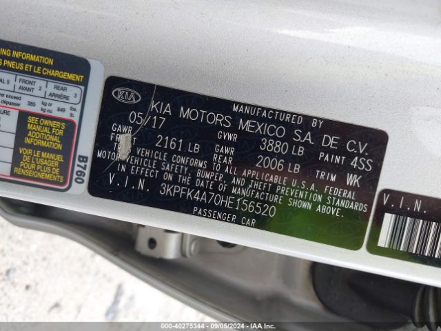 Photo 8 VIN: 3KPFK4A70HE156520 - KIA FORTE 