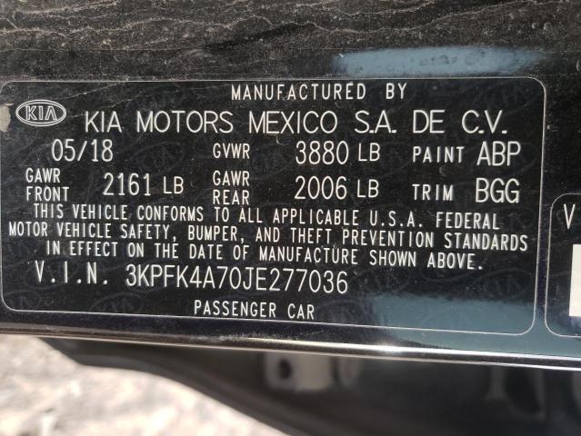 Photo 9 VIN: 3KPFK4A70JE277036 - KIA FORTE LX 