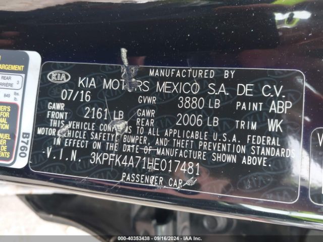 Photo 8 VIN: 3KPFK4A71HE017481 - KIA FORTE 