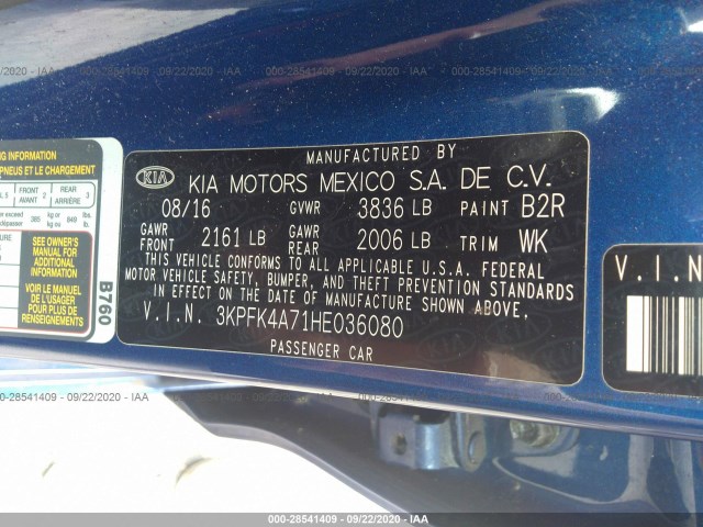 Photo 8 VIN: 3KPFK4A71HE036080 - KIA FORTE 